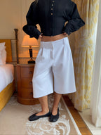 Tailored Sweat Shorts White