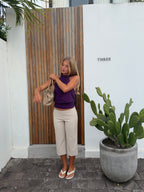 Draped Halter Top Purple