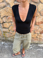 Contour Ruched Tank Black