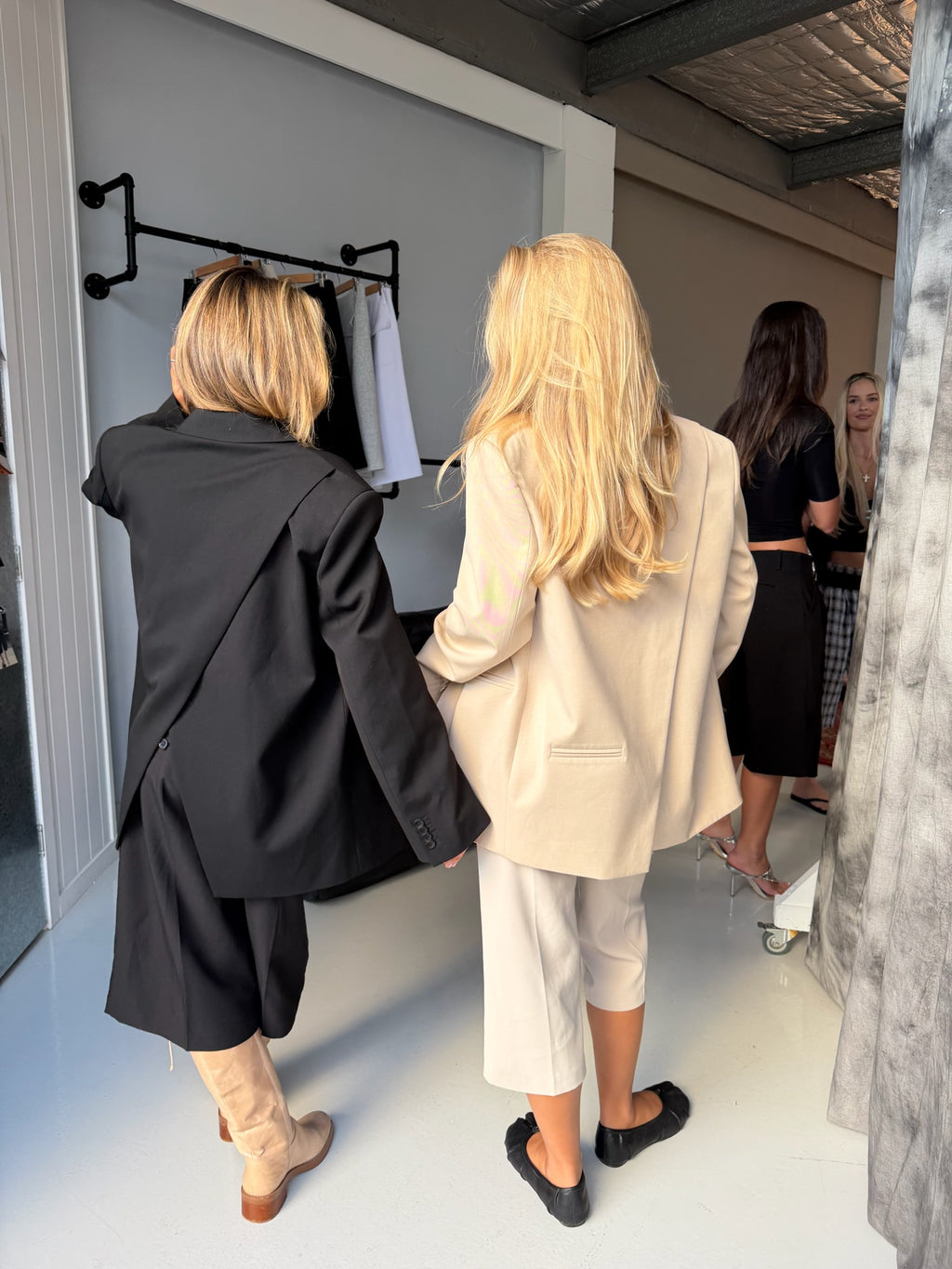Oversized Back Slit Blazer Light Beige