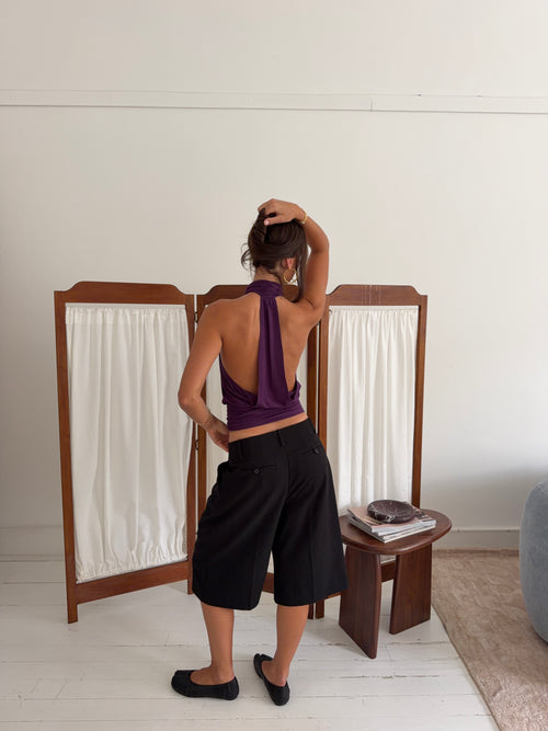 Draped Halter Top Purple