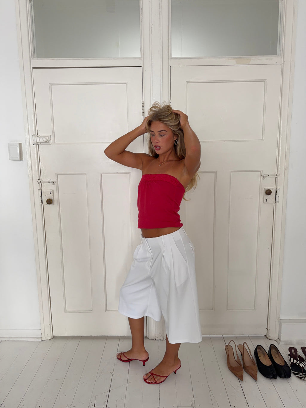 Tailored Sweat Shorts White