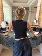 Contour Ruched Tank Black