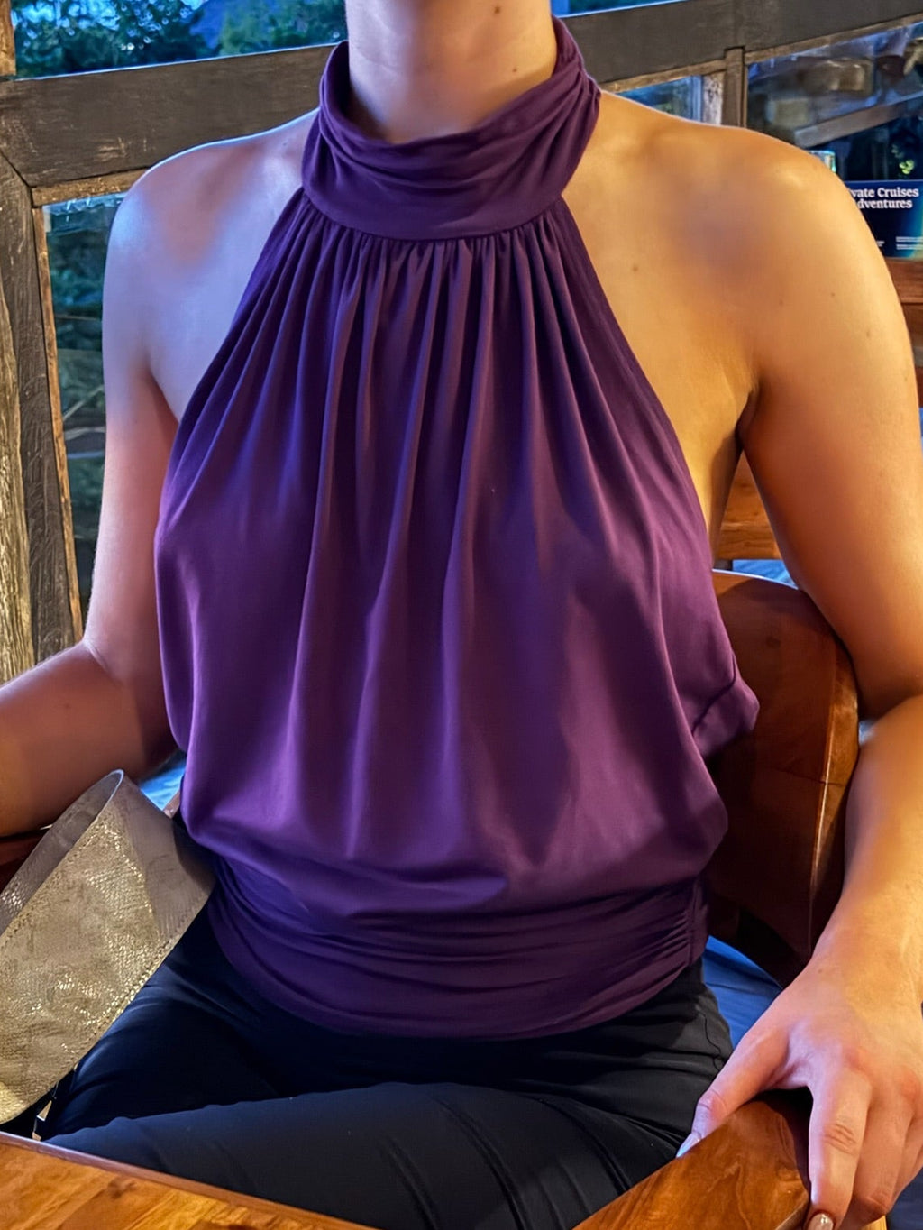 Draped Halter Top Purple