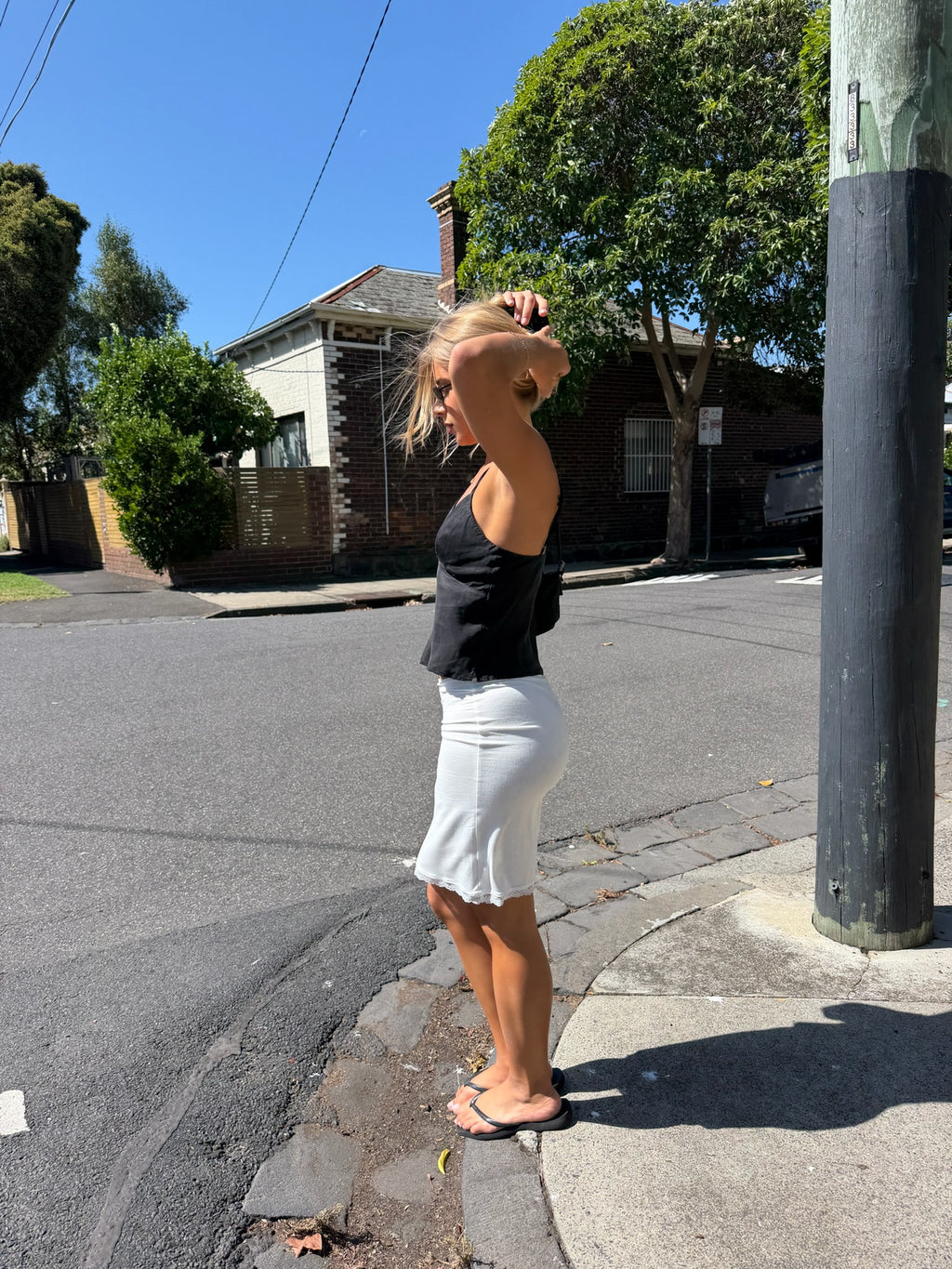 Bella Midi Skirt White