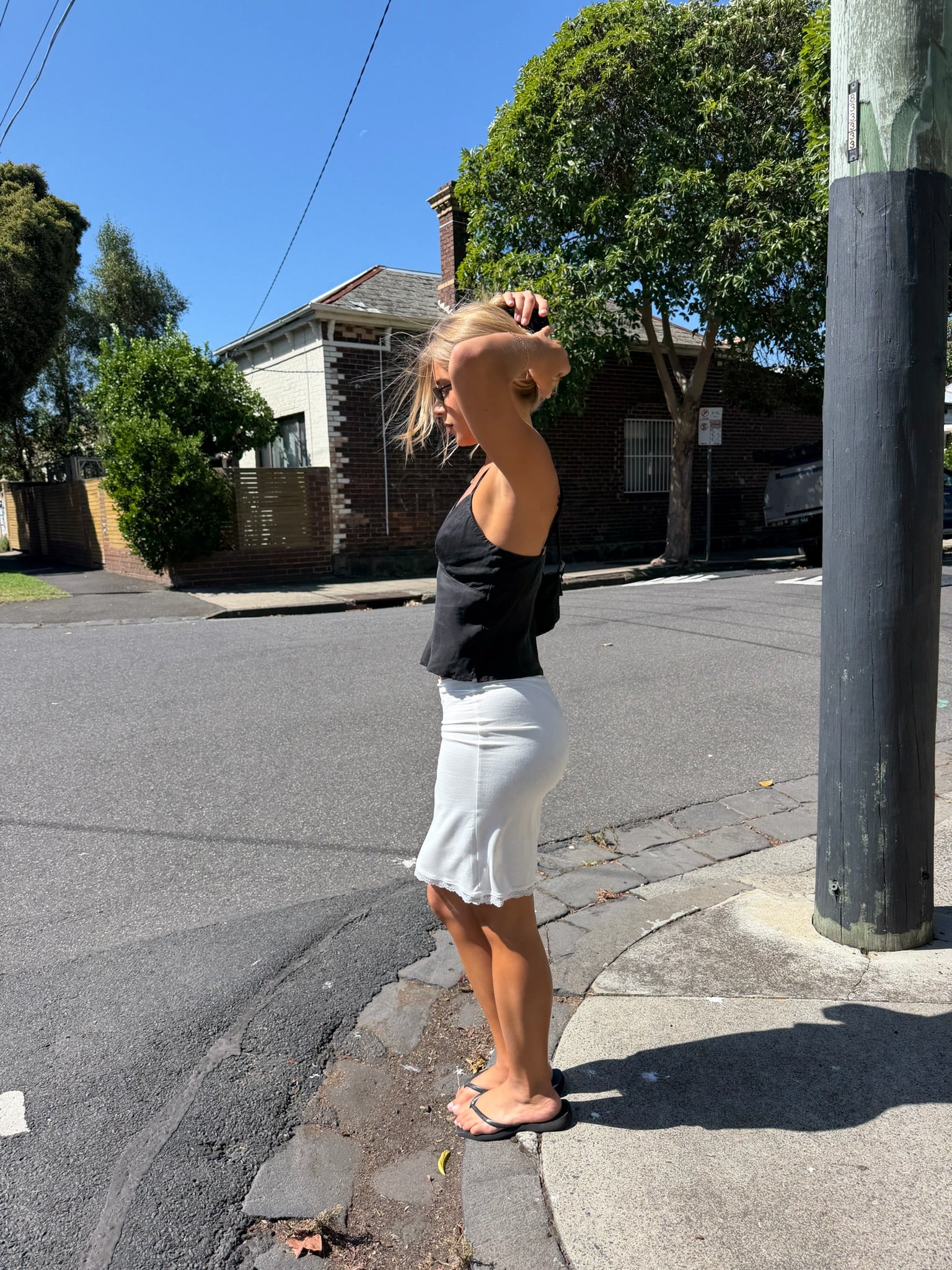 Bella Midi Skirt White