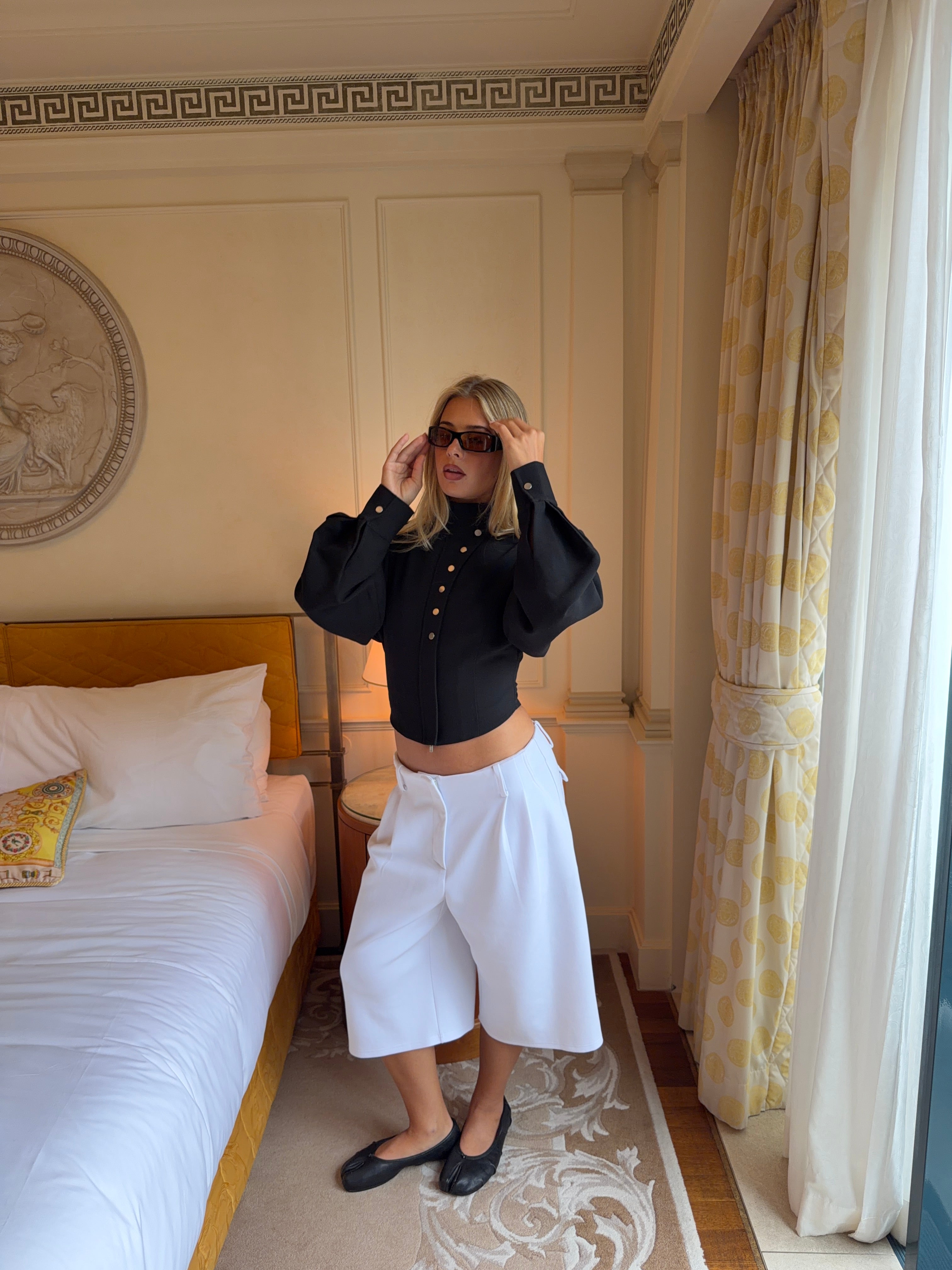 Tailored Sweat Shorts White