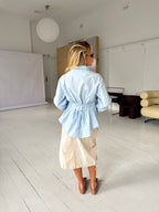 Tailored Back Tie Shirt Sky Blue