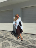 Tailored Back Tie Shirt Sky Blue