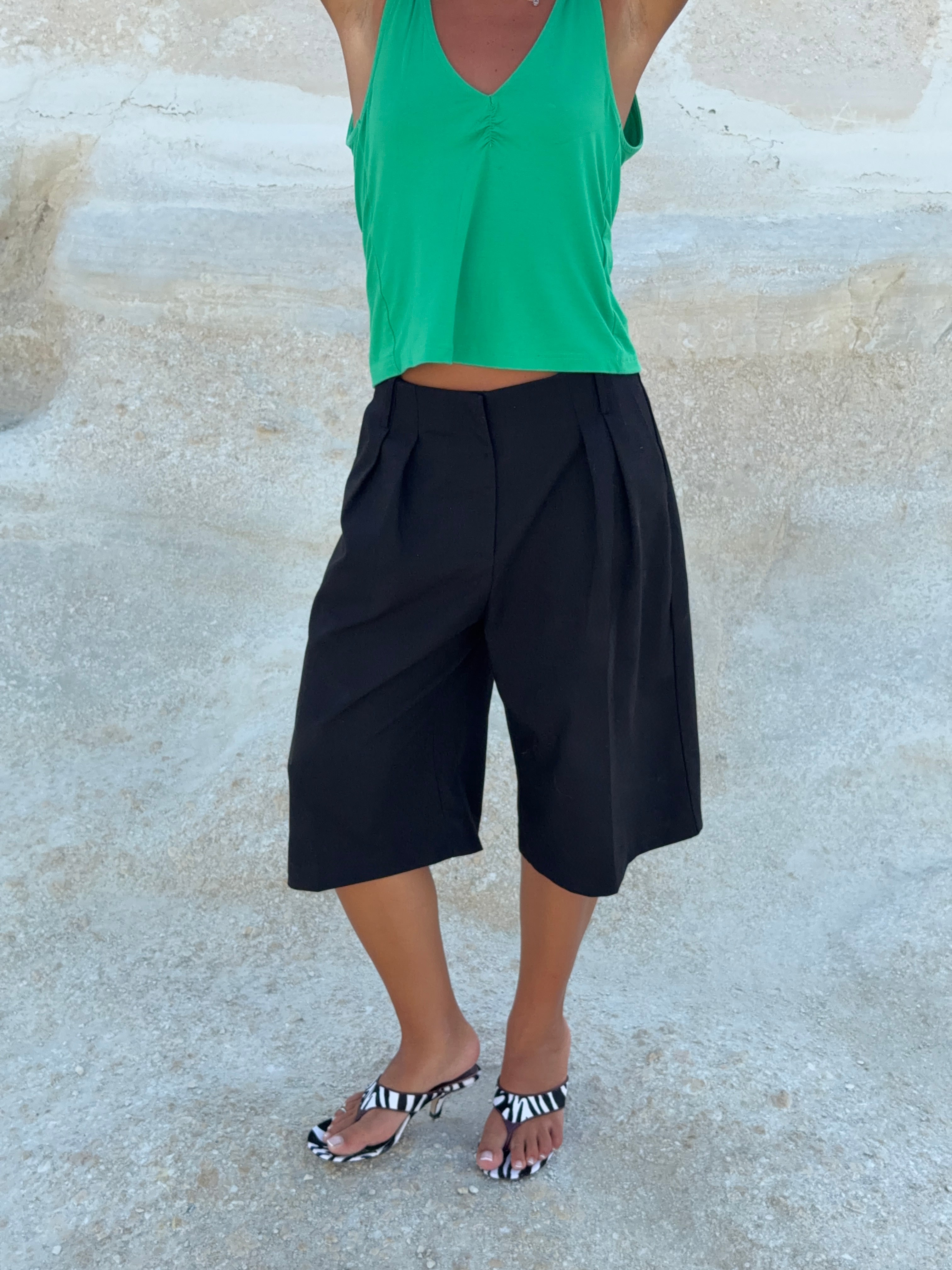 Long Bermuda Shorts Deep Black