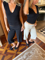 Contour Ruched Tank Black